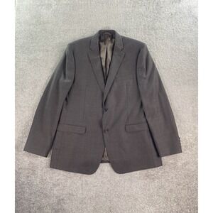 Lauren Ralph Lauren Suit Jacket 44 L Taupe Wool Glen Plaid Slim Fit Black Label